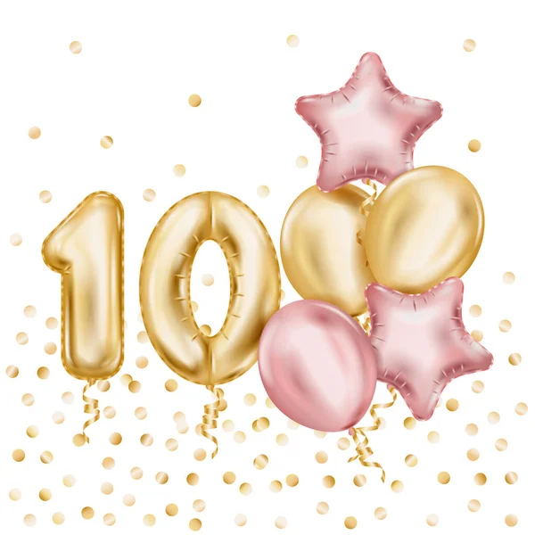 Anniversary Balloons Realistic Composition — Stockvector