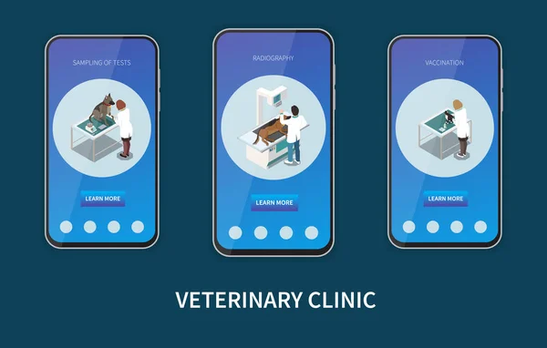 Veterinary Mobile Screens Set — Stockvector