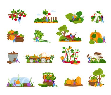 Harvesting Flat Icon Set