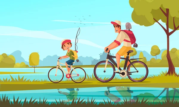 Cycle Family Background — Archivo Imágenes Vectoriales