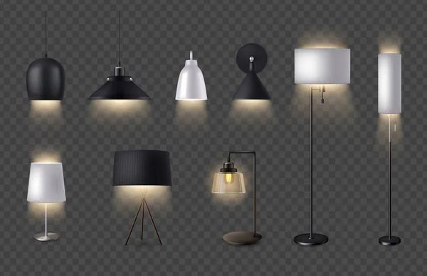 Lamps Transparent Set — Vector de stock