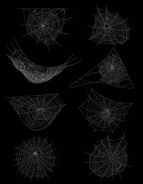 Realistic Spider Web Set — Stockvektor