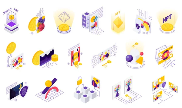 Crypto Art Pictogram Set — Stockvector