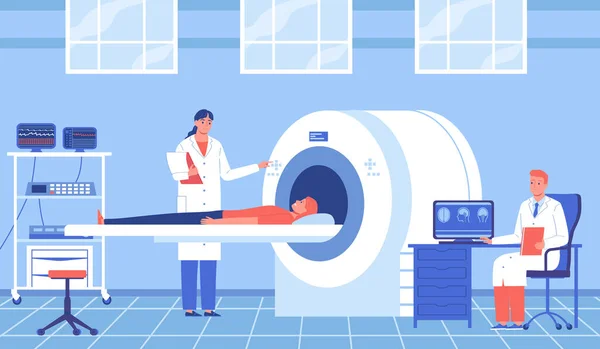 Hospital MRI Testing Composition — Stok Vektör