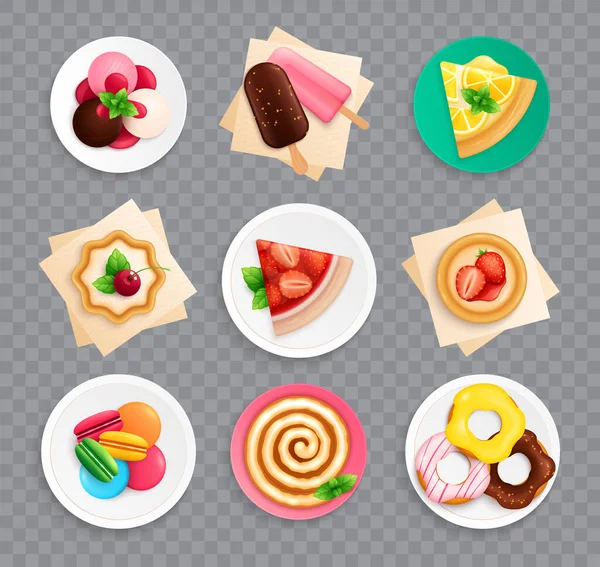 甜食甜点集透明 — 图库矢量图片