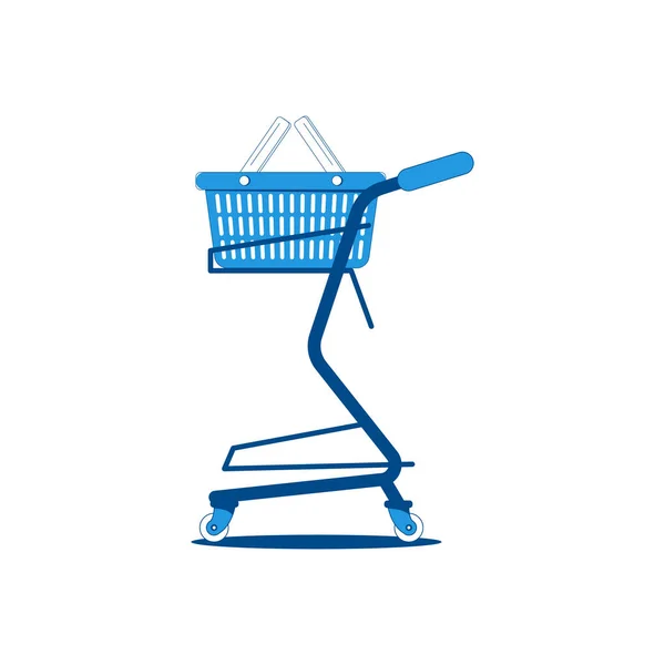 Obraz vozíku v supermarketu — Stockový vektor