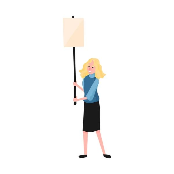Flat Protesting Woman — стоковый вектор