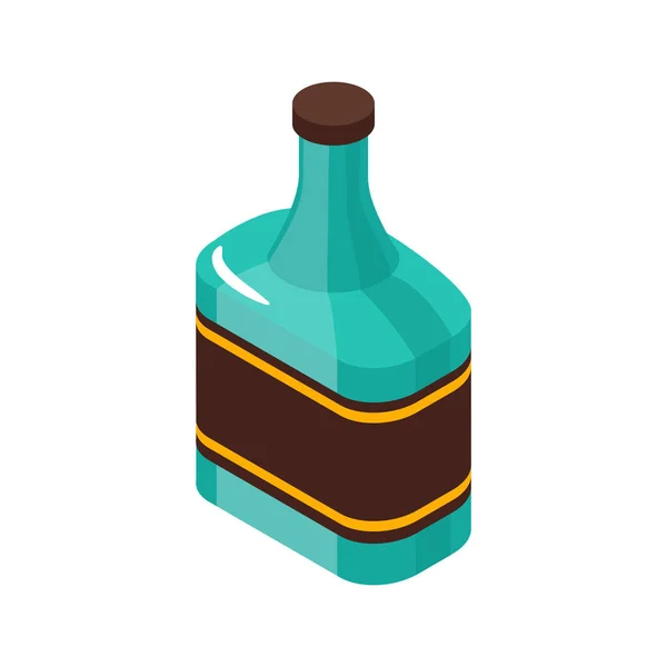 Icono isométrico de botella — Vector de stock