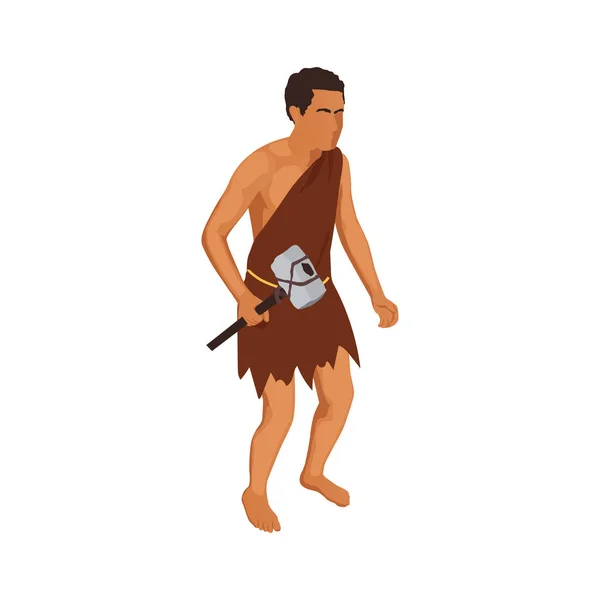 Ilustração Isométrica de Caveman —  Vetores de Stock