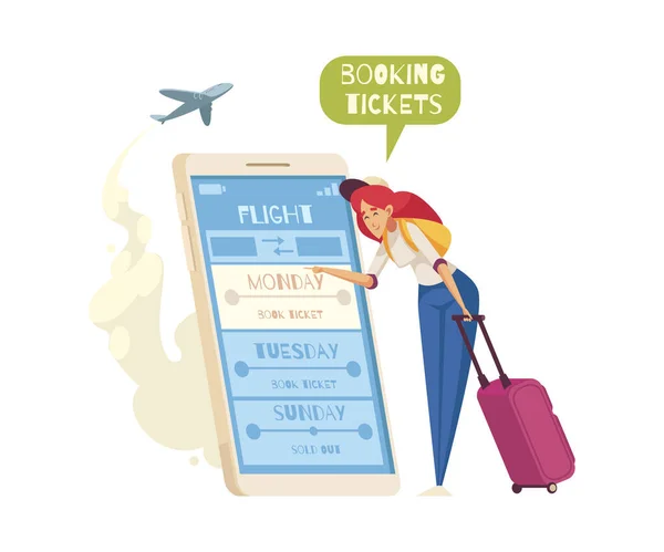 Booking Tickets Composition — Vetor de Stock