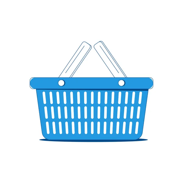 Flat Shopping Basket — Vettoriale Stock