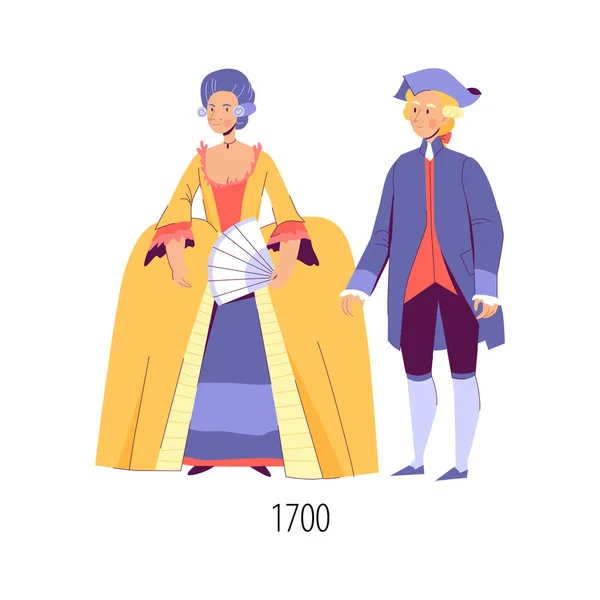 Eighteenth Century Fashion — Stock Vector