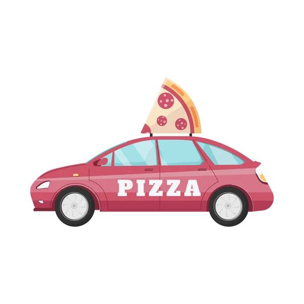 Πίτσα παράδοση αυτοκινήτου — Διανυσματικό Αρχείο