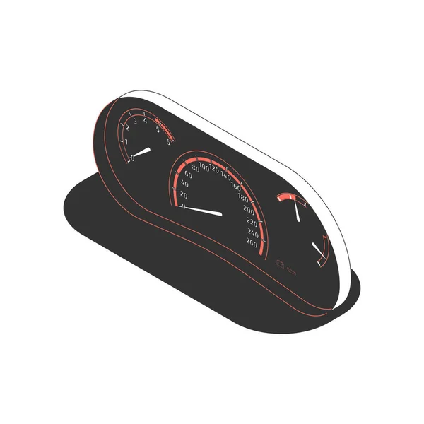 Snelheidsmeter Isometrische Icon — Stockvector