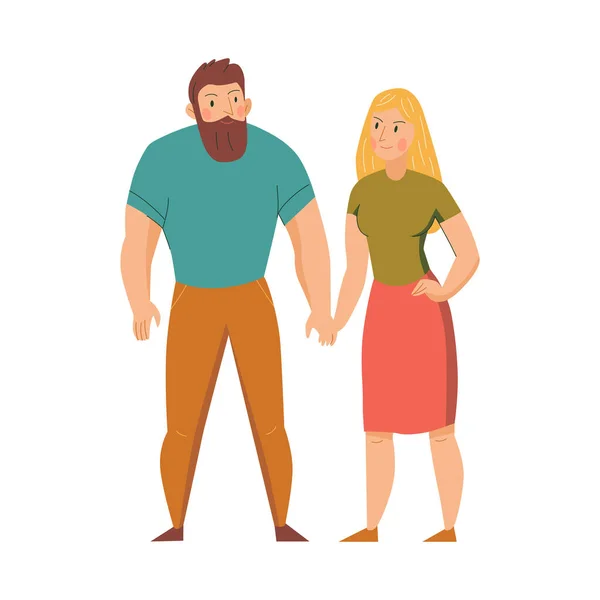 Flat Couple Illustration — Stock Vector