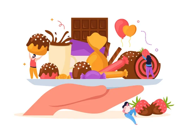 Composição do Dia Mundial do Chocolate — Vetor de Stock