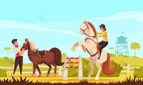Horse Riding Background Illustration — Stock Vector