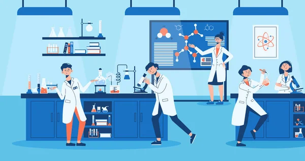 Composição plana do laboratório —  Vetores de Stock