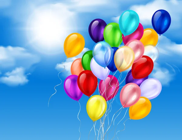 Sky Balloons Bunch Composition — Image vectorielle