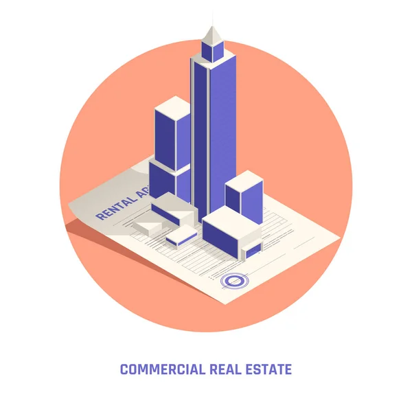 Composição Isométrica Imobiliário — Vetor de Stock