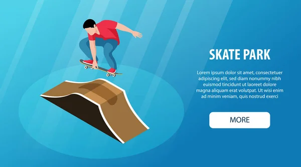 Skate Park Horizontal Banner — Stock Vector