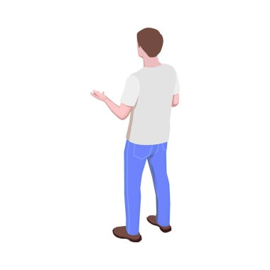 Isometric Man İllüstrasyonu
