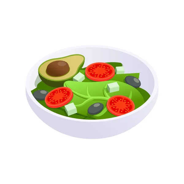 Ikon Isometrik Salad - Stok Vektor
