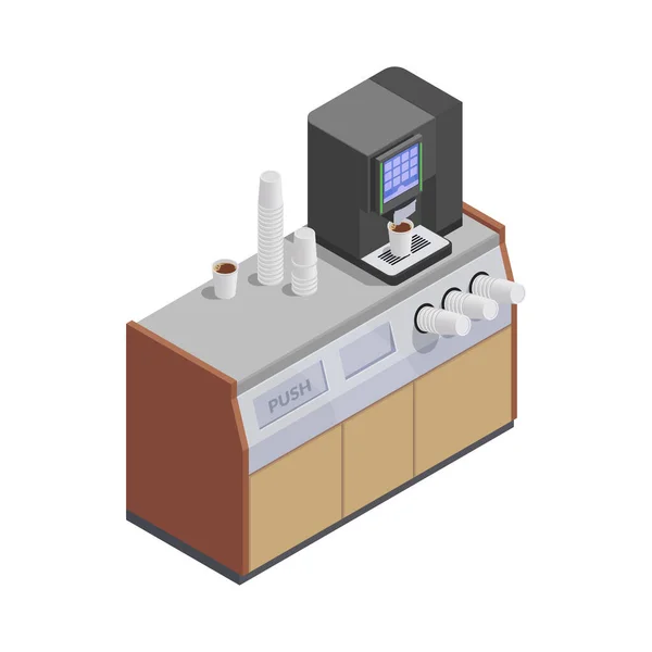 Isometrische Kaffeemaschine — Stockvektor