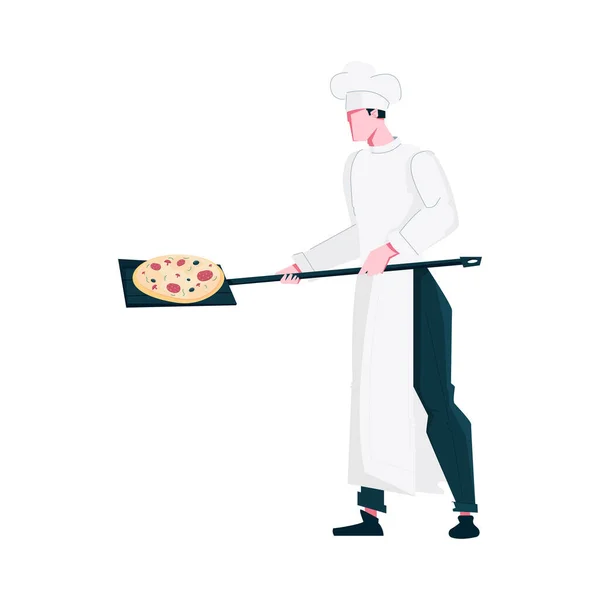 Ilustração de chef de pizza —  Vetores de Stock