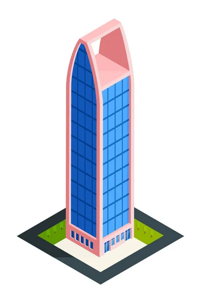 City skyskrapa Isometrisk sammansättning — Stock vektor