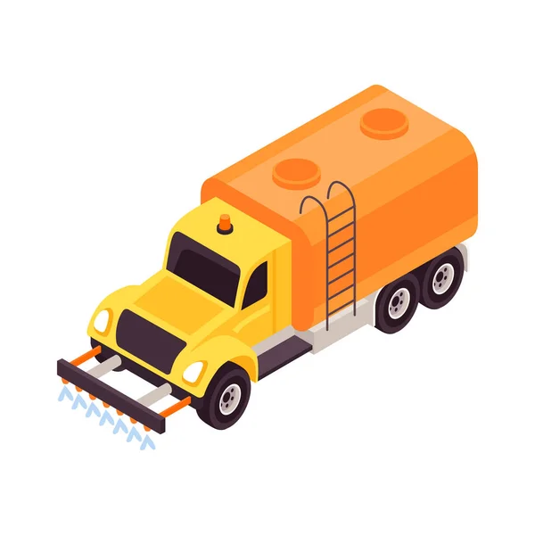 Composición del camión de riego por carretera — Vector de stock