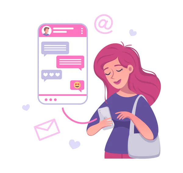Dating App Chat Sammansättning — Stock vektor