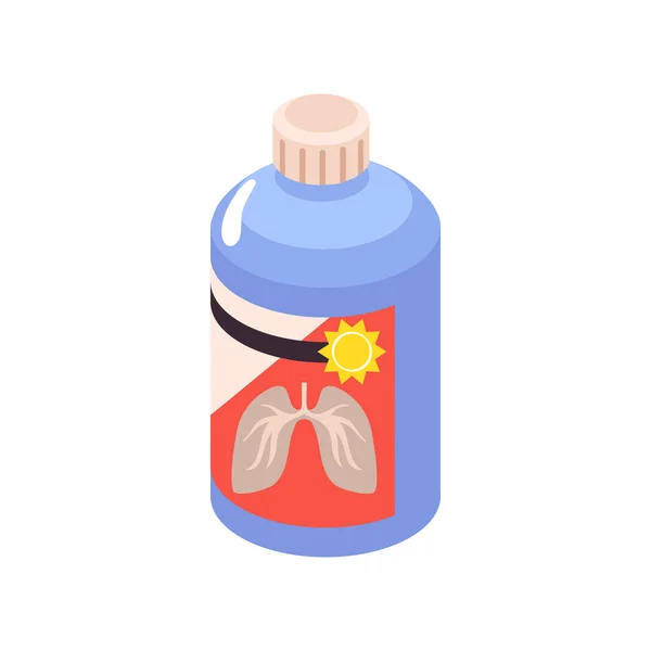 Lung Cure Bottle Composition — Stock Vector
