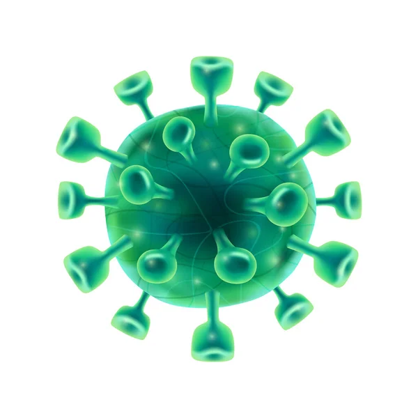 Yeşil Virüs Gerçekçi Bileşimi — Stok Vektör