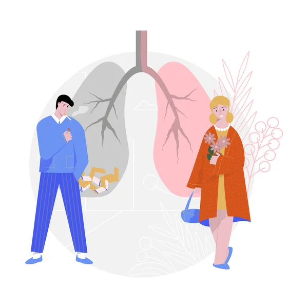Pulmones de fumadores Composición — Archivo Imágenes Vectoriales