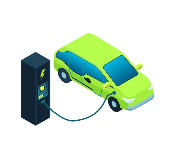 Carregamento de Composição de carro elétrico — Vetor de Stock