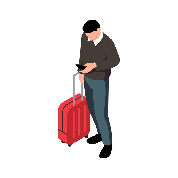 Cestující se složením kufru — Stockový vektor