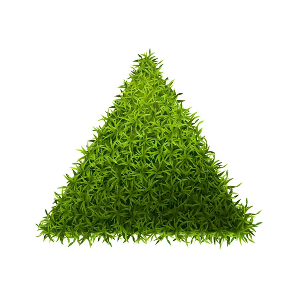 現実的な緑の草のクローバーの葉の地面カバーテクスチャ表面の幾何学的な数字リサイクルシンボルハートフォームセットベクトルイラスト — ストックベクタ