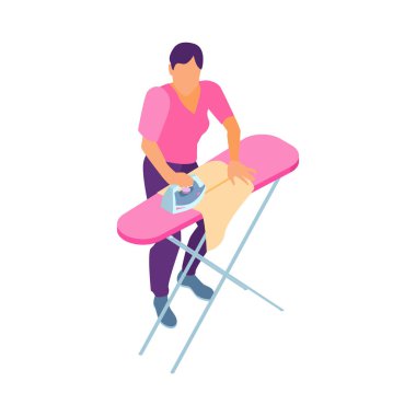 Kumaş Ütüleme Isometric Bileşimi