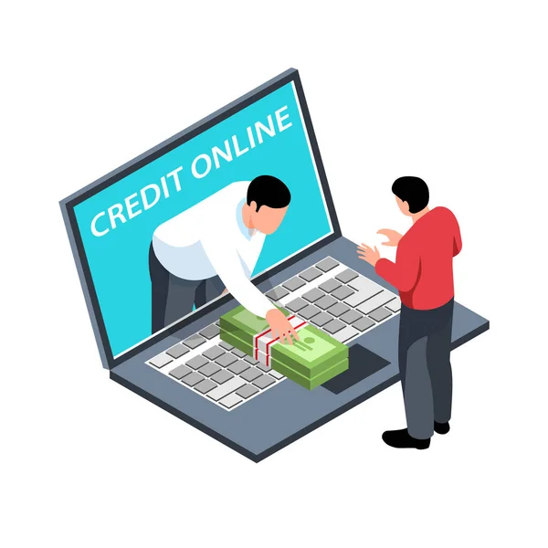 Composição do Banco de Crédito Online — Vetor de Stock
