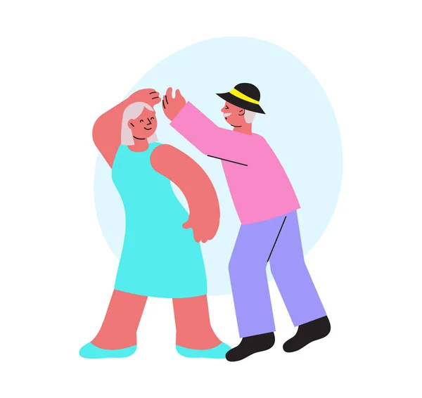 Σύνθεση χορού για ηλικιωμένα ζευγάρια — Διανυσματικό Αρχείο