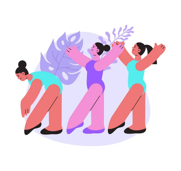Grupo de baile Chicas Composición — Archivo Imágenes Vectoriales