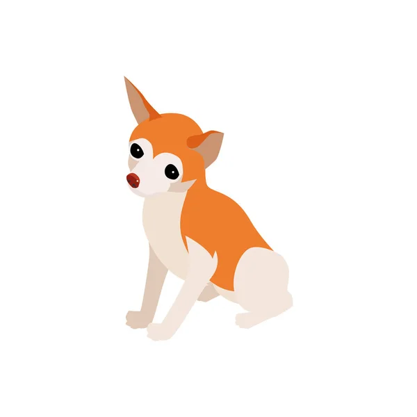 Leuke puppy Isometrische samenstelling — Stockvector