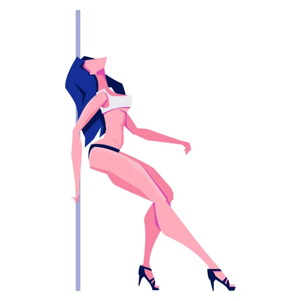 Pole Dancer Flat Composition — Stockvektor