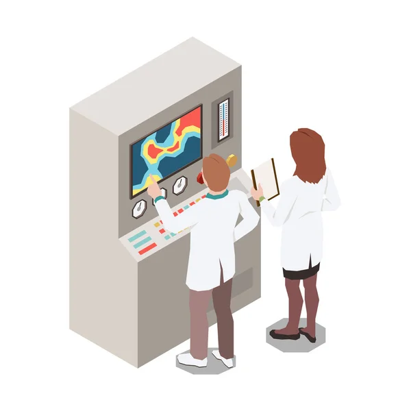 Composición de los trabajadores de la estación de meteorología — Vector de stock