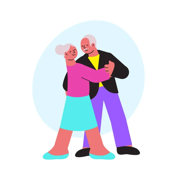 Old People Dance Composition — Stock Vector