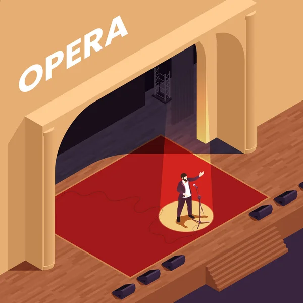 Teatro de Ópera Cartaz Isométrico — Vetor de Stock