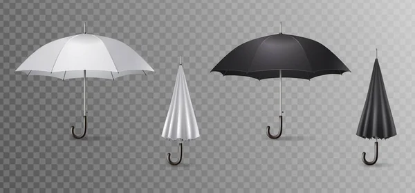 現実的な傘の杖アイコンセット — ストックベクタ