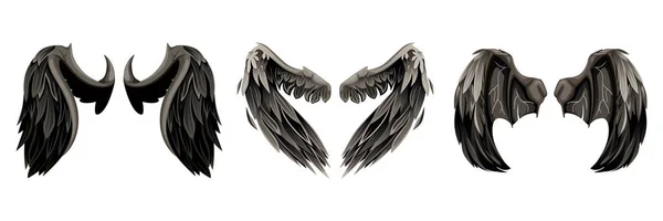 Σύνθεση δράκου μυθικών φτερών — Διανυσματικό Αρχείο