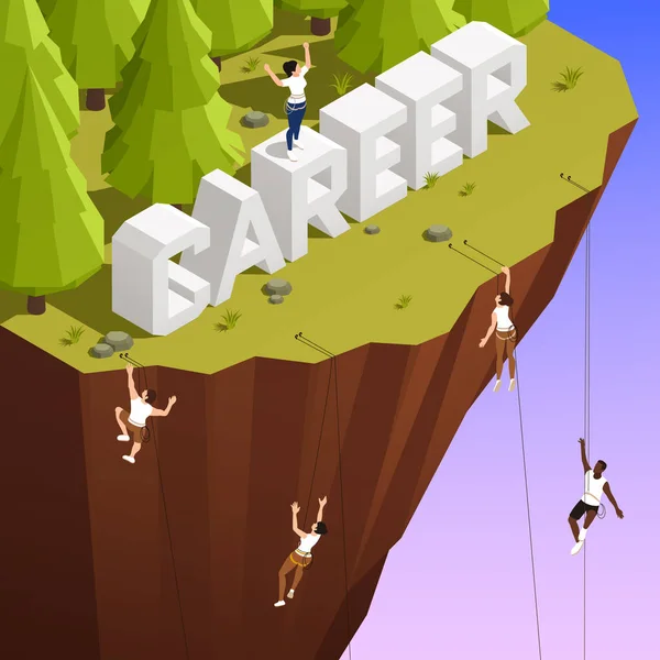 Carrera Deporte Escalada Metáfora — Vector de stock